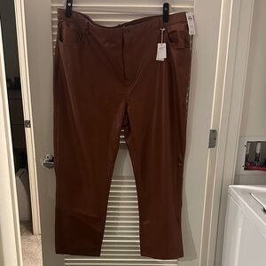 Brown Faux Leather Pants Never Worn